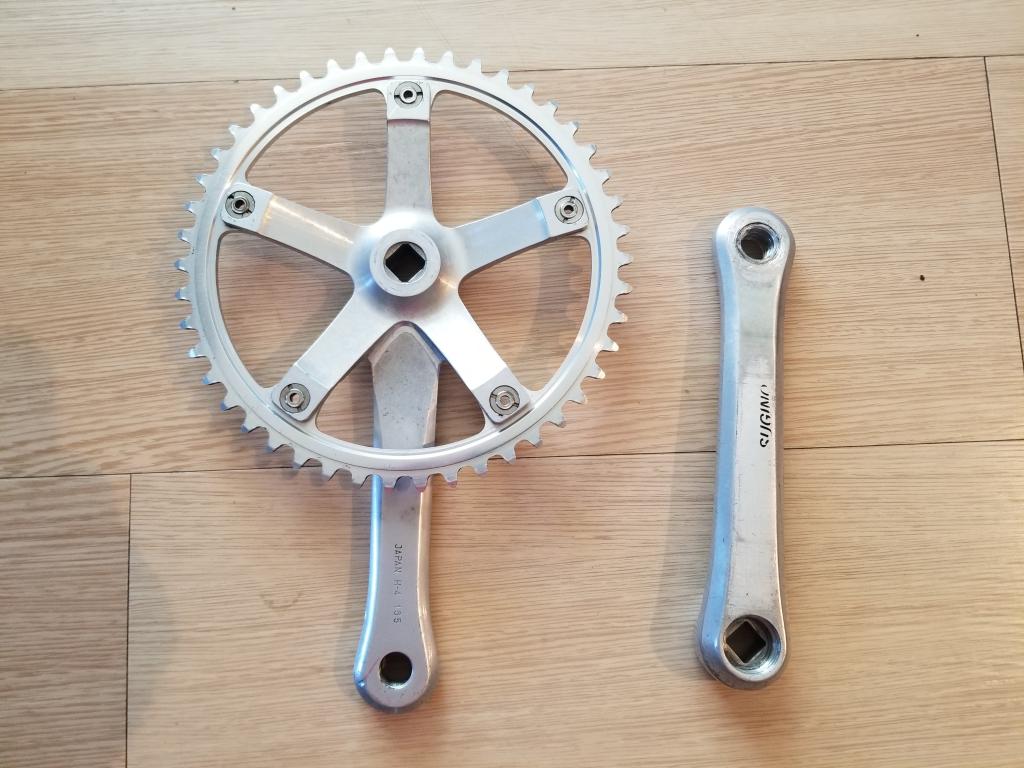 Sugino 75 track crankset back