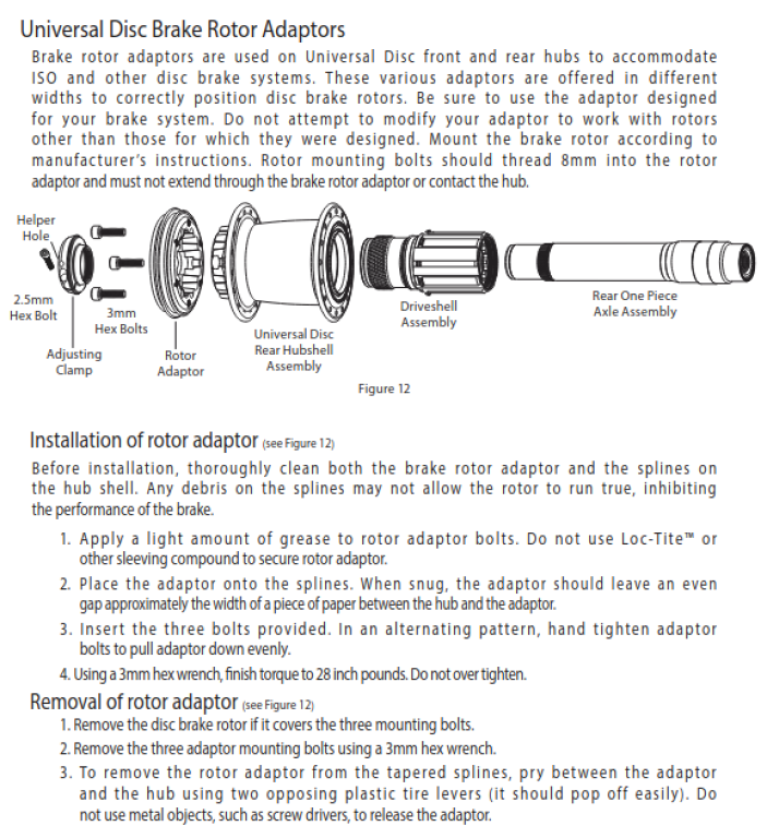Chris King ISO Universal Disc Brake Adapter Instructions