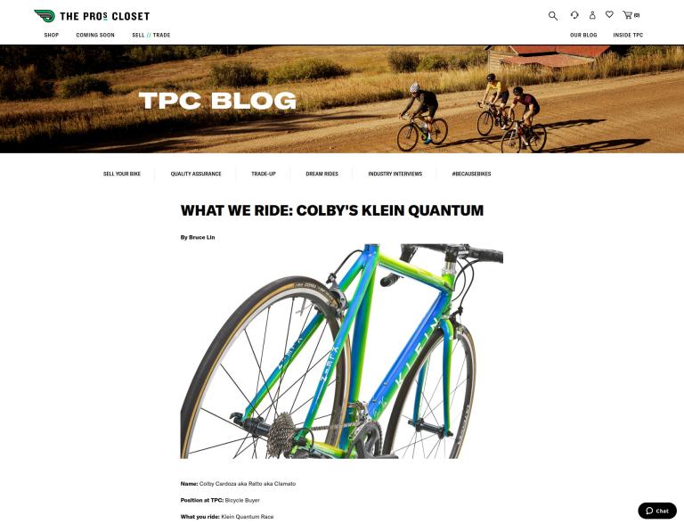 The Pros Closet - What we ride: Colby's Klein Quantum