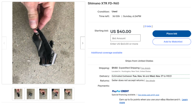 Ebay Shimano XTR FD-M960