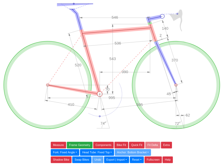 Bike geo calc screenshot